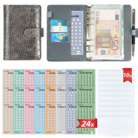 2024 Money Saving Challenge Book with 8 Saving Challenges (Set of 24) - Budget Planner German Challenges - Saving Challenge for Budget Planner - Financial Planner Household Book - Cash Stuffing -