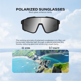 WGKVP Polarized Sports Sunglasses for Men Women, Cycling Glasses with UV400 Protection for Driving Golf,Fishing Gifts for Men