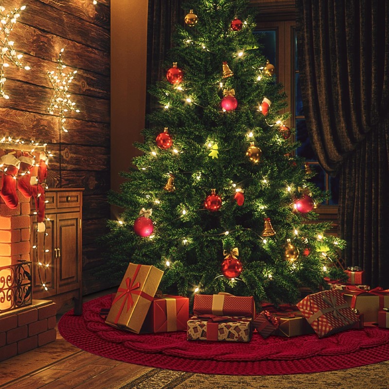 Christmas Tree Skirt for 6 Ft Christmas Tree, 36 Inch