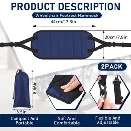 2 Pcs Wheelchair Leg Rest Footrest Hammock Adjustable Footrest Hanging Foot Sling Wheelchair Accessories for Foot Rest Replacement