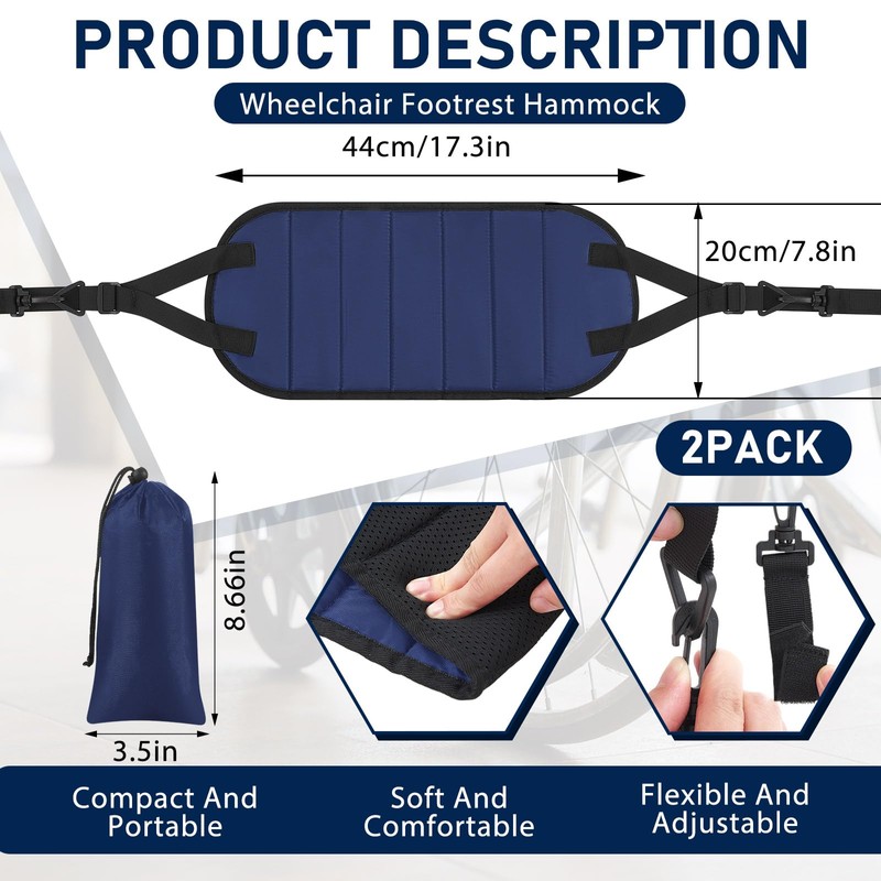 2 Pcs Wheelchair Leg Rest Footrest Hammock Adjustable Footrest Hanging