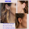 Small Gold Earrings Set for Women, 6 Pairs 14K Gold