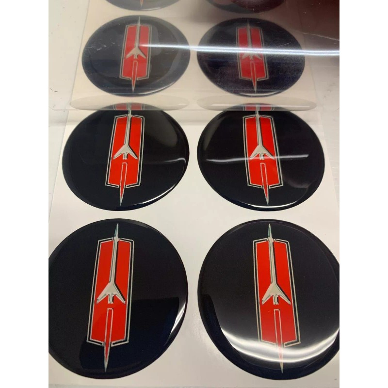 Hoosier Decal Oldsmobile Rocket Rim QTY 4 2"Center CAP Decals