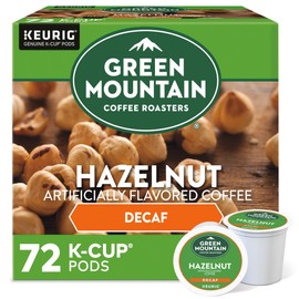 Green Mountain Coffee Roasters Hazelnut Decaf Keurig Single-Serve K-Cup pods, Light Roast Coffee, 72 Count