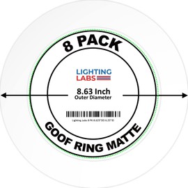Lighting Labs 6 Pack Matte White Goof Trim Ring for 8" Inch Recessed Can Lighting Down Light, Outer Diameter 8.6 Inches, Inner Diameter 6.2 Inches
