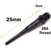 WIN.MAX 1000 dart tips, 2BA black soft dart tips, plastic