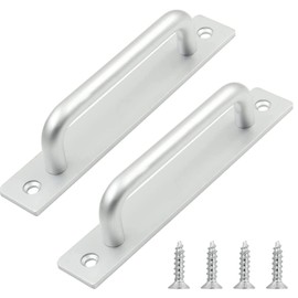 LAGALO 2 Pack 160MM/6.3IN Silver Barn Door Handle Silver Cabinet Handles Pull Handle Sliding Gate Wardrobe Cupboard Closet Shed Garage Kitchen Garden Silver Double Sided Handle Set with Screws