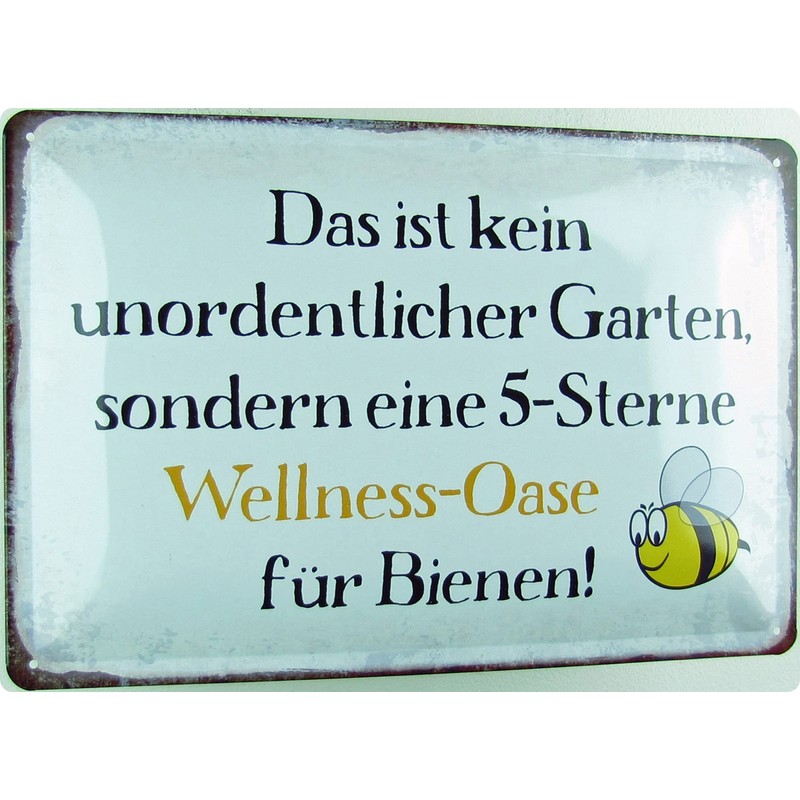mrdeco Metal Sign 20 x 30 cm Curved No Garden
