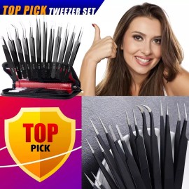 Antonki Tweezers Precision Tweezers Set Craft Tweezer Kit Soldering Tweezers