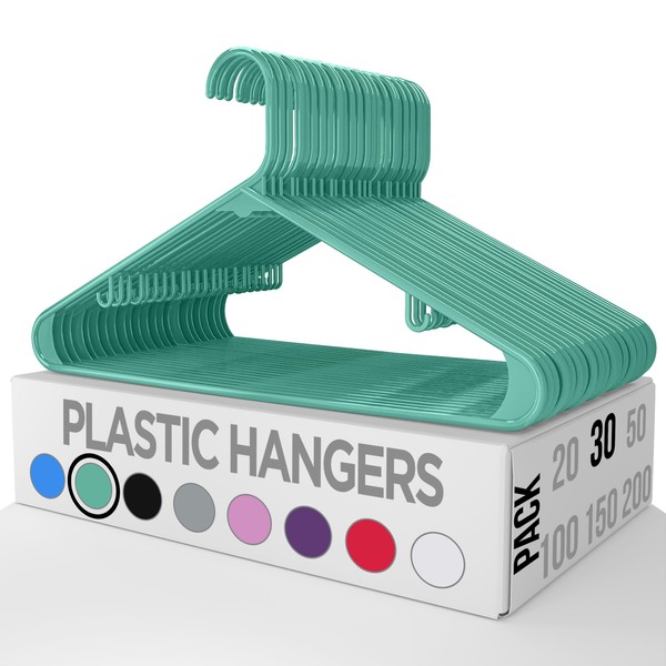Utopia Home Plastic Hangers 30 Pack - Clothes Hanger with