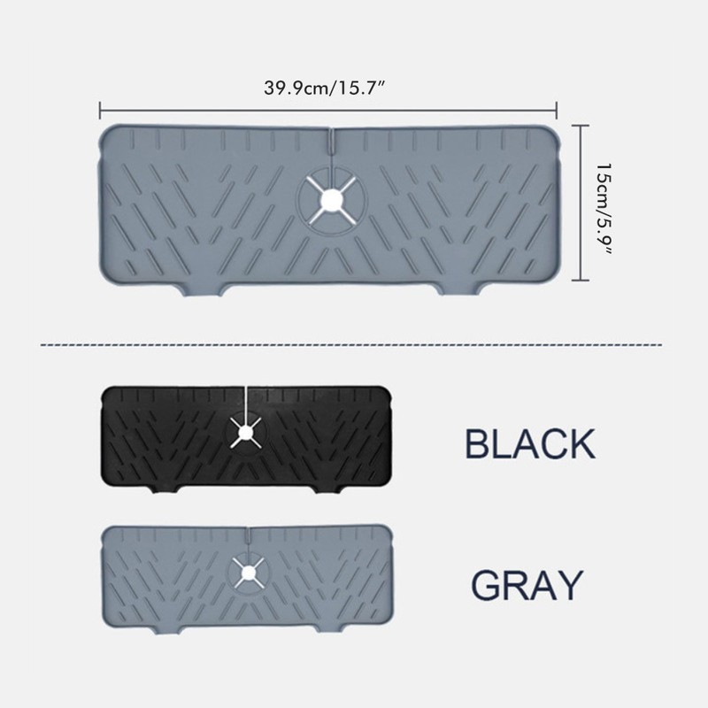 Kitchen Faucet Sink Splash Guard Silicone Faucet Water Catcher Mat