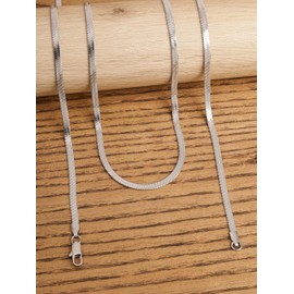 HAQUIL Flexible Stainless Steel Herringbone Snake Chain Necklace, Jewelry Gift for Men and Women 20inch 3mm, 20inch, Stainless Steel, No Gemstone