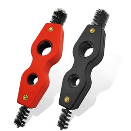 LOUZAGO 2 Pcs 4-in-1 Copper Pipe Cleaner, 1/2" & 3/4" Inner Copper Wire Brush and 5/8" & 7/8" Outer Copper Pipe Cleaning Brush, Deburring Brush Cleans Copper Fitting Brush for Soldering, Plumbing