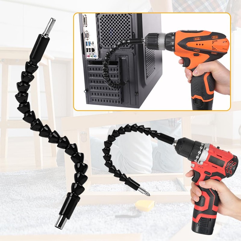 4 Pack Flexible Drill Bit Extension, 11.6 inch Superbit Screwdriver