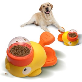 PETTENA 2025 Pet Educational Toy Feeder, 2-in-1, Yellow Duck Feeder, Pet Educational Toy, Feeder, Feeder, Pets, Play by Yourself, Funny, Time Kill Answering Machine, Feeder, Washable, Dog, Dog, Cat,