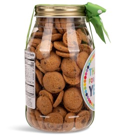 100 North Oh Sugar! Sweets! Thanks For A Great Year! - Rainbow Dot 10 Ounce Plastic Quart Jar Mini Chocolate Chip Cookies; 2-Pack
