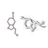Serebra Jewelry Serotonin Molecule Stud Earrings 925 Sterling Silver Chemistry