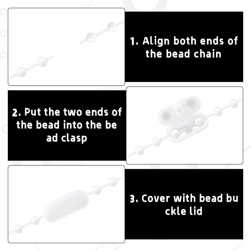 Roller Blind Chain,10m Roller Blind Cord Replacement with 10pcs Blind