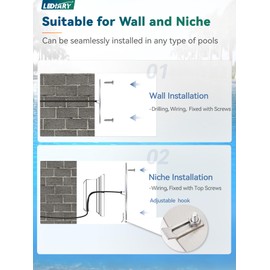 LEDIARY 10" RGBW LED Pool Lights for Inground Pool, 120V 54Watt Swimming Pool Lights with 50FT Cord, IP68 Waterproof Pool Underwater Light for 10" Wet Niches (Transformer & Controller Included)