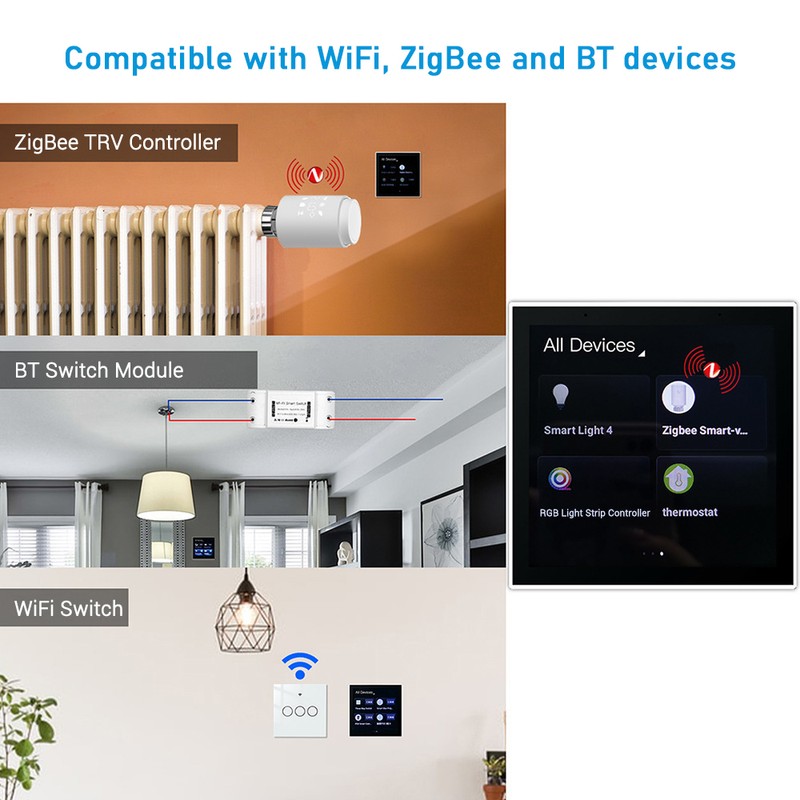 Smart Home Control Panel Multi-functional WiFi Smart Scene Wall Switch
