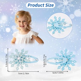 NICENEEDED 6PCS Snowflake Hair Clip, Nonslip Sparkly Hair Barrette Snap Metal Alligator Clips, Rhinestone Hairpin for Long Thick Hair Holiday Wedding Bridal Hair Accessories