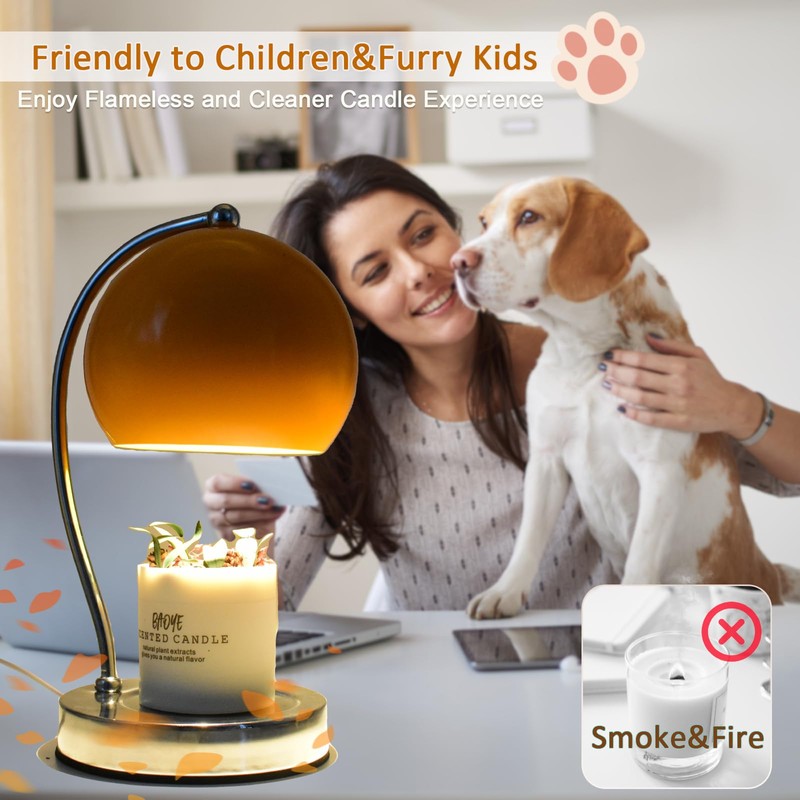 WARMCITY Candle Lamp Warmer, Wide Base Scented Candle Warmer with