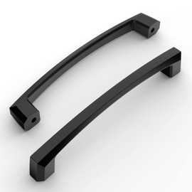 Amerdeco 10 Pack Matte Black Cabinet Pulls 6 Inch(152MM) Hole Centers Kitchen Cabinet Handles Hardware Kitchen Handles for Cabinets Cupboard Handles Drawer Pulls ZH0032