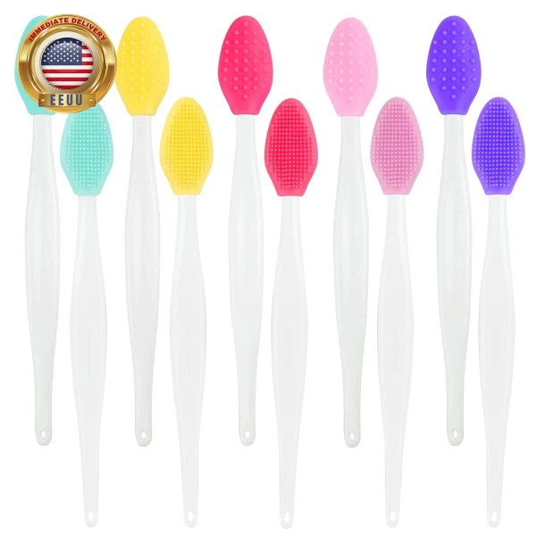 Branded 10 Double-Sided Silicone Exfoliating Brushes for Lips & Nose