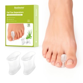Bukihome 12 Pack Gel Toe Separators, Bunion Corrector for Men and Women