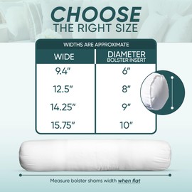 Pillowflex Bolster Pillow (10x74) - White Round Soft Roll Pillow with Plush Polyester Filling, Comes in a Poly-Cotton Shell, Odorless, Lint, and Dust-Free, No Lumps Stuffing for Pillows