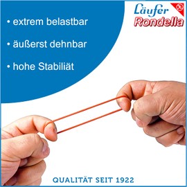 Läufer 69210 Rondella Rubber Rings on Rubber Ring Card, 95 Household Rubbers in 5 Sizes and 5 Colours, Extra Durable