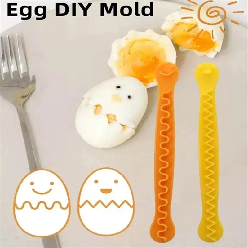2pcs Fancy Cut Egg Cooked Eggs Cutter Lace Egg Slicer
