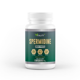 High Potency Spermidine Wheat Germ Extract Capsules - 10mg from Wheat Germ Extract, 60 Capsules, One Month Supply - Longevity