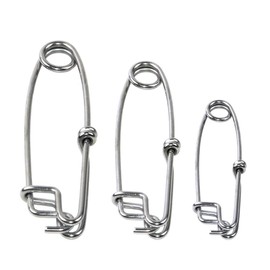 Longline Snap Clips Stainless Steel Fishing Tuna Tackle Long Line Swivel Clip Connector Hook Snap for Marine Fishing (150MM-1102LB-10PCS)