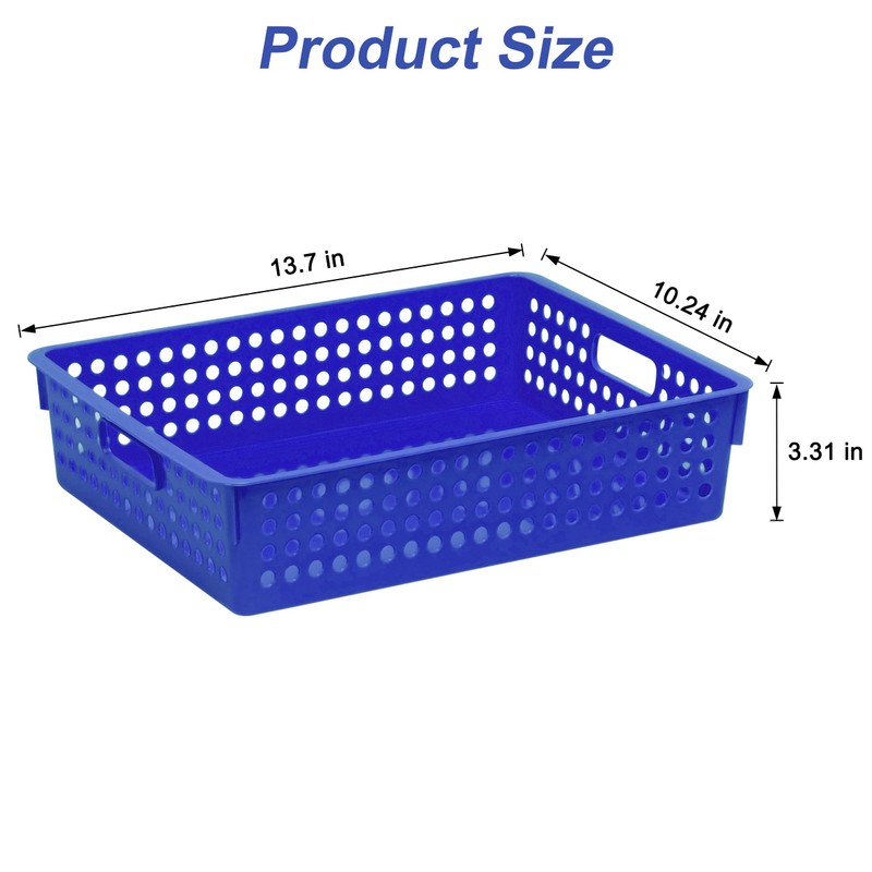 4 Pack Stackable A4 Paper Organizer Trays, Plastic Storage Bins