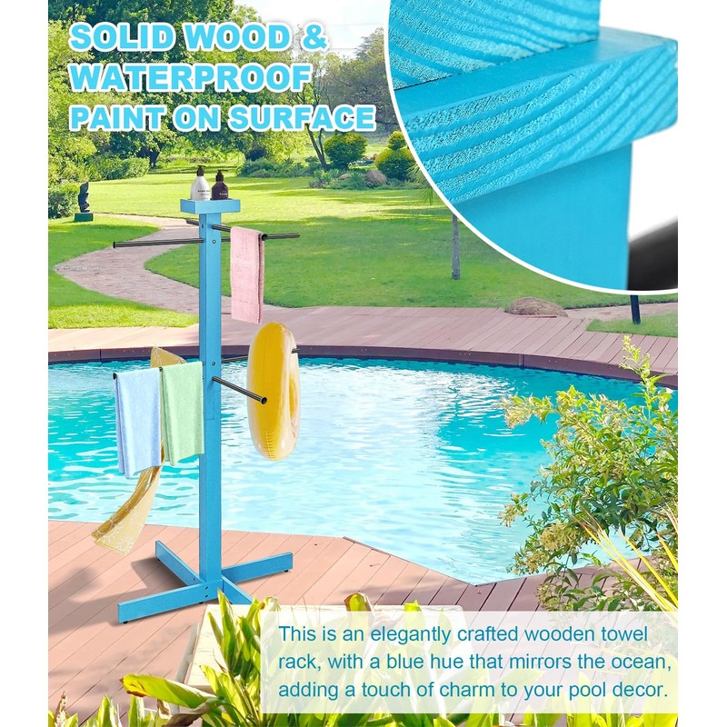 Usluole Pool Towel Rack Outdoor for Spa,Beach,Hot Tub, 4 Adjustable