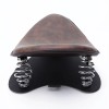 GOODFITMENT Retro Brown Leather Motorcycle Spring Solo Seat w Base