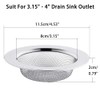 Drain Strainer Stainless Steel Rustproof Set of 2, 11.5 cm