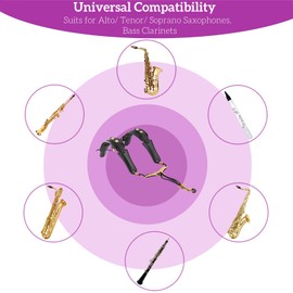 Saxophone bassoon Strap Clarinet Double Shoudler Harness Straps Adjustable Length Durable Leather with Y-shaped Metal Adjustment Buckle for Alto/ Tenor/ Soprano Saxophones Bass Clarinets Accessories