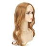 Women Long Hair Wig Light Brown Color Middle Parting Breathable