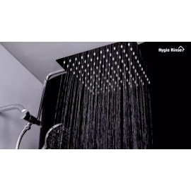 Hibbent All Metal 10'' Rain Shower Head with Handheld Spray Combo High Pressure 71" Hose