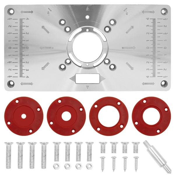 Router Table Plate,Trimming Machine Flip Board Woodworking, Aluminum Alloy Insert