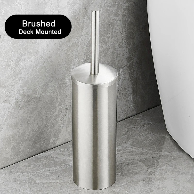 FALANGSHI FR07 Stainless Steel Toilet Brush and Holder Set, Brushed