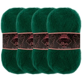 JubileeYarn Mohair Elixir Yarn - Baby Wool Blend - 50g/Skein - Forbidden Fruit - 4 Skeins