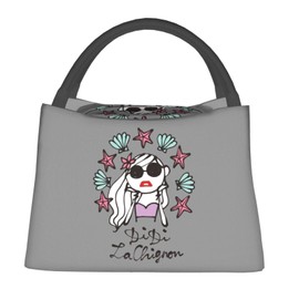 Daichi Miura Insulated Lunch Bag Black Lunch Box Thermal Insulated Bag with Zipper Compact Lunch Bag Soft Cooler Tote Eco Bag