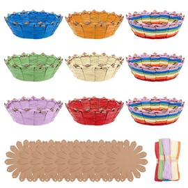 FREEBLOSS 9set Woven Basket Kit DIY Handcrafted DIY Basket Making Kit with Natural Material Unique Home Decor Complete DIY Weaving Kit for Beginners to Master Artisans