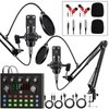 Brvomussy Podcast Equipment Bundle for 2, Audio Interface with Voice