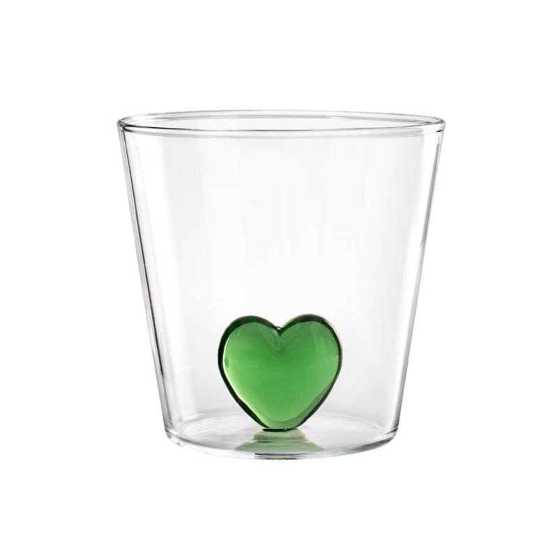 H&h Set of 6 Bicchieri Borosilicato Cuore Assortiti CC 300