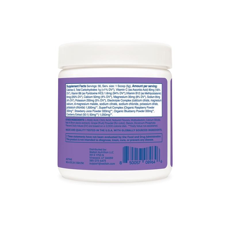 Wellah Hydration | Electrolyte Supplement | 1500mg of Electrolyte Complex