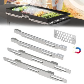 Upgraded Wind screens of Blackstone wind guard 36 Inch with Blackstone grease gate, Magnetic Wind Guard of Blackstone griddle accessories 36 Inches, Protect Flame Hold Heat, Save Propane